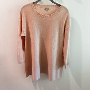 Cortland Park Petal Pink 100% Cashmere Sweater Tunic Size Large